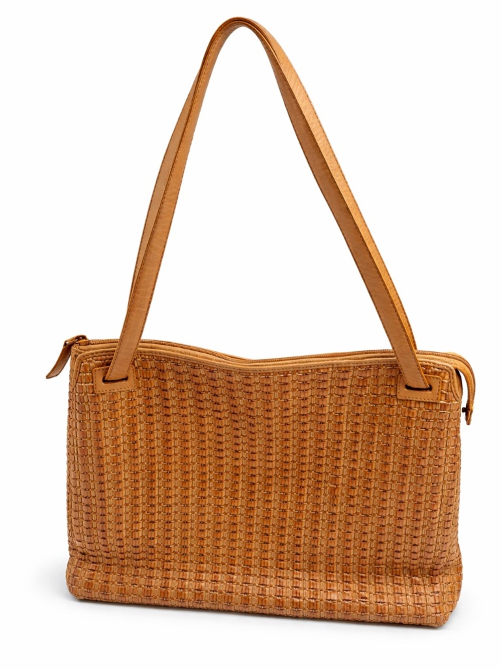 Fossil Vintage Beige Y2K Classic Chic Woven Leather Shoulder Bag SOLD OUT